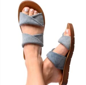 Corkys With a Twist Sandals Flip Flops Denim 10